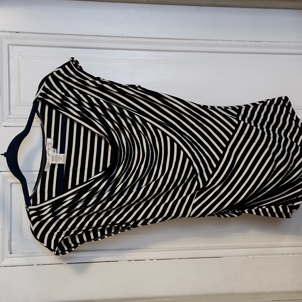 Black and White Striped Women's Top